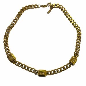 Gold chunky chain Necklace waterproof stainless gold plated with diamond accents